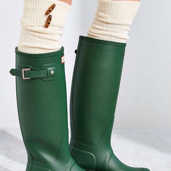 New HUNTER Original Tall Wellies Rain Boots Green - Picture 4 of 7